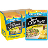 StarKist pouch frontal mostrando etiqueta y sabor limón pimienta, práctico y sabroso
