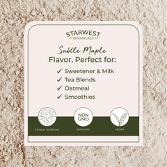 Starwest Botanicals polvo disuelto en taza de infusión para una bebida suave