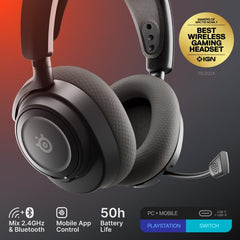 SteelSeries Arctis Nova 7 detalle del micrófono ClearCast Gen 2 mostrando rechazo de ruido