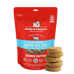 Stella & Chewy's envase frontal Dandy Lamb mostrando información clave y beneficio nutritivo