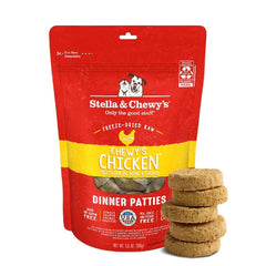 Stella & Chewy's empaque frontal mostrando patties y beneficio apetitoso
