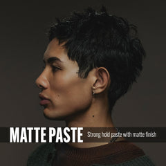 STMNT matte paste in-hand being scooped for fast application and control
