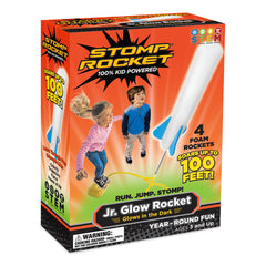 Stomp Rocket empaque frontal mostrando kit completo y beneficio de juego activo
