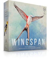 Stonemaier Wingspan paquete frontal con componentes llamativos