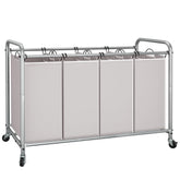 STORAGE MANIAC vista frontal del carrito con cuatro secciones y orden