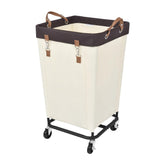 StorageWorks vista frontal del cesto beige mostrando gran capacidad y accesibilidad