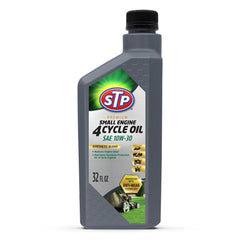 STP botella frontal mostrando aceite 10W-30, protección inmediata