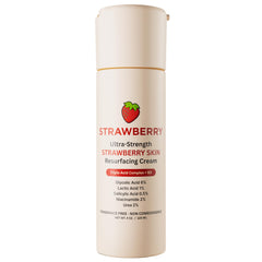 Strawberry envase frontal mostrando etiqueta y beneficio de exfoliación