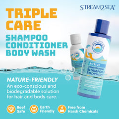 Stream 2 Sea detalle de la etiqueta con ingredientes biodegradables
