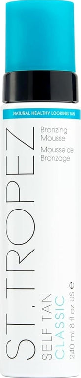 St.Tropez envase frontal mostrando la mousse y facilidad de uso