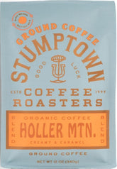 Stumptown Holler Mountain frente del paquete mostrando marca y beneficio conveniencia