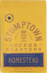 Stumptown Homestead frente del paquete mostrando diseño y peso, ideal para identificar producto