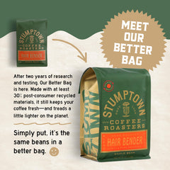 Stumptown Trapper Creek molienda en primer plano para consistencia