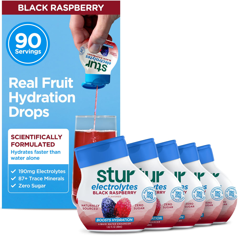Stur frontal del envase Black Raspberry mostrando diseño y beneficio sabor real