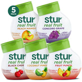 Stur pack verano frontal mostrando cinco botellas y variedad de sabores, refresca al instante
