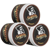 Suavecito Pomade frente del envase mostrando etiqueta y tamaño, confianza de la marca