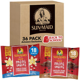 Sun-Maid caja frontal muestra variedad vainilla y chocolate, facilita elección