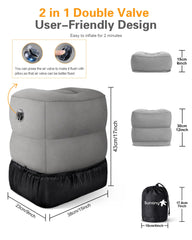 Sunany footrest under airplane seat providing elevated leg support