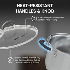 Sunhouse tapa de vidrio templado para vigilar la cocción sin perder calor