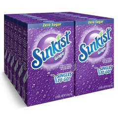 SINGLES TO GO! Sunkist frontal del empaque mostrando sobres y beneficio portátil