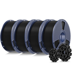 SUNLU pack frontal mostrando los cuatro carretes negros y beneficio de mayor stock