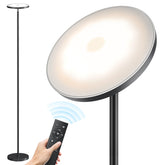 SUNMORY lámpara de pie frontal mostrando diseño delgado y luz brillante