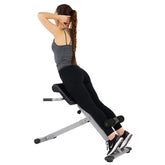 Sunny Health & Fitness banco romano frontal mostrando estabilidad y diseño compacto