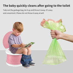 SunnySmile storage bag with potty and cleaning rolls for organized travel