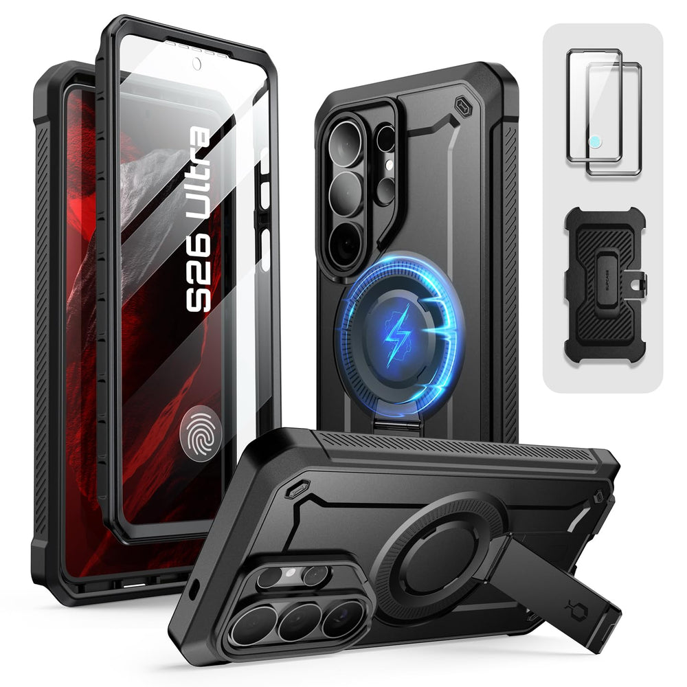 SUPCASE frontal de la funda mostrando botones y ajuste perfecto, protección segura