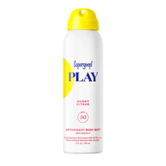 Supergoop! bruma frontal mostrando envase y beneficio protección ligera