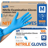 Supmedic caja frontal azul mostrando 1000 guantes para almacenamiento eficiente