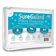 SureGuard empaque frontal del juego de 2 fundas que protege almohadas