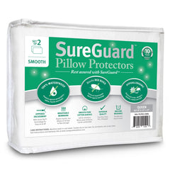 SureGuard frontal del empaque mostrando juego de 2 fundas, protección total