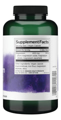 Close-up of Swanson label highlighting magnesium glycinate citrate oxide benefits