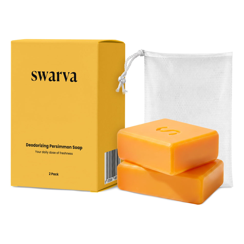 Swarva jabón caqui frontal presentación pack y beneficios