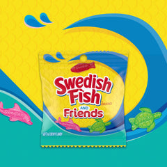 Swedish Fish close-up de tortuga verde y delfín resaltando sabores nuevos