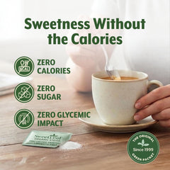 SweetLeaf packet poured into coffee showing quick dissolving and no residue