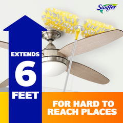 Swiffer cabezal 360 grados vista superior atrapa polvo en todas direcciones