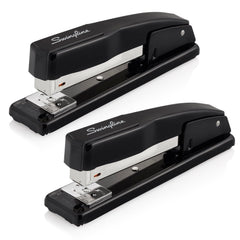 Swingline vista frontal metálica mostrando diseño resistente y uso cómodo