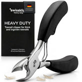 Swissklip caja frontal mostrando el cortauñas y beneficios duraderos