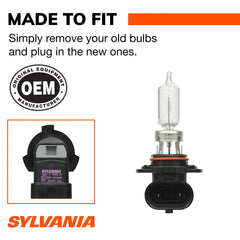 SYLVANIA 9005 instalación en faro demostrando ajuste correcto y fácil