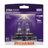 SYLVANIA 9005 pack frontal mostrando el embalaje y valor de reemplazo