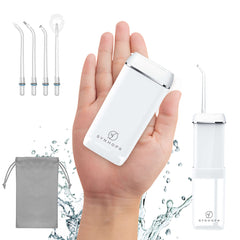 SYNHOPE vista frontal del irrigador portátil con diseño compacto y práctico