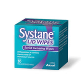Systane paquete frontal mostrando 30 toallitas por envase y conveniencia