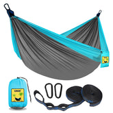 SZHLUX vista frontal de la hamaca en gris claro con bolsa incluida para transporte