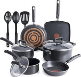 T-Fal frente del conjunto mostrando todas las piezas y facilidad de uso