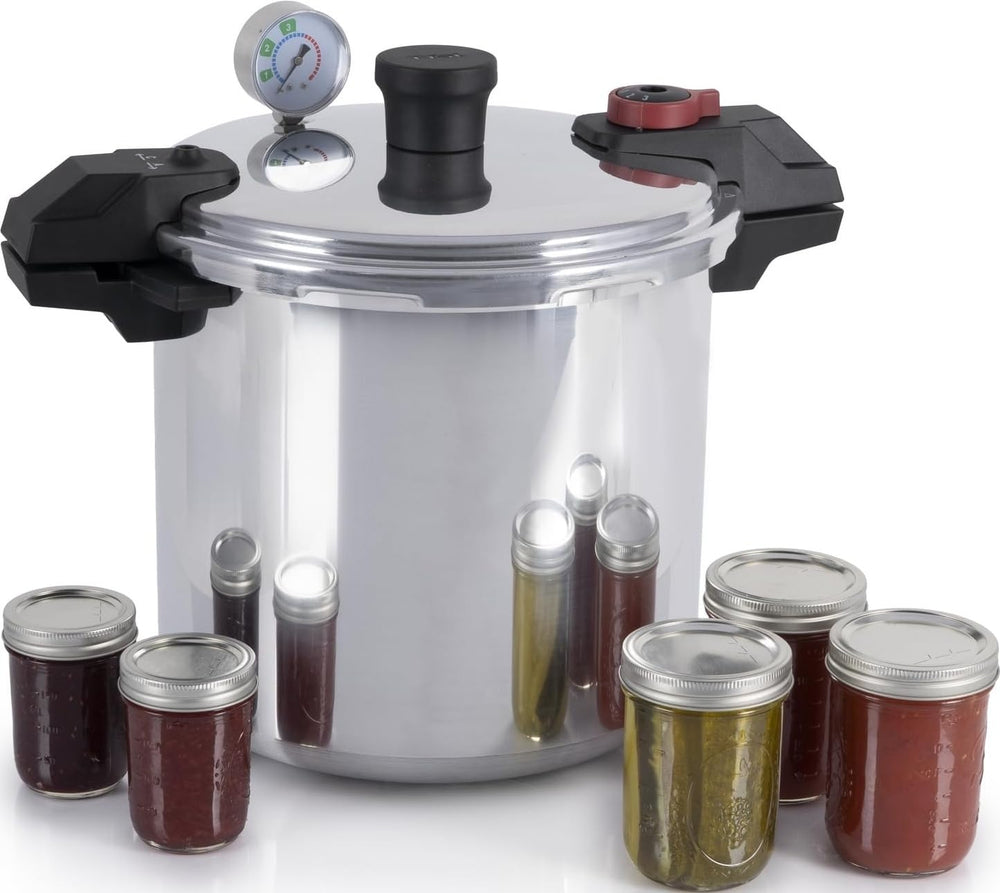 T-fal olla enlatadora frontal mostrando su gran capacidad y beneficio de lotes grandes