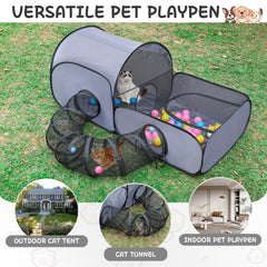 TailTastic playpen en terraza brindando sombra y protección