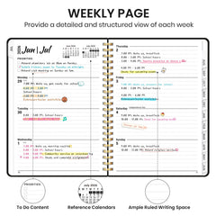 Taja vista semanal con secciones de tareas para organizar clases y trabajo