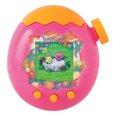 Tamagotchi carcasa Orange Tropics frontal mostrando pantalla y botones, diversión portátil